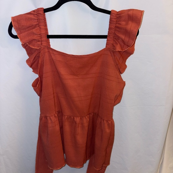 Women's Ruffled Orange Top - Picture 1 of 4